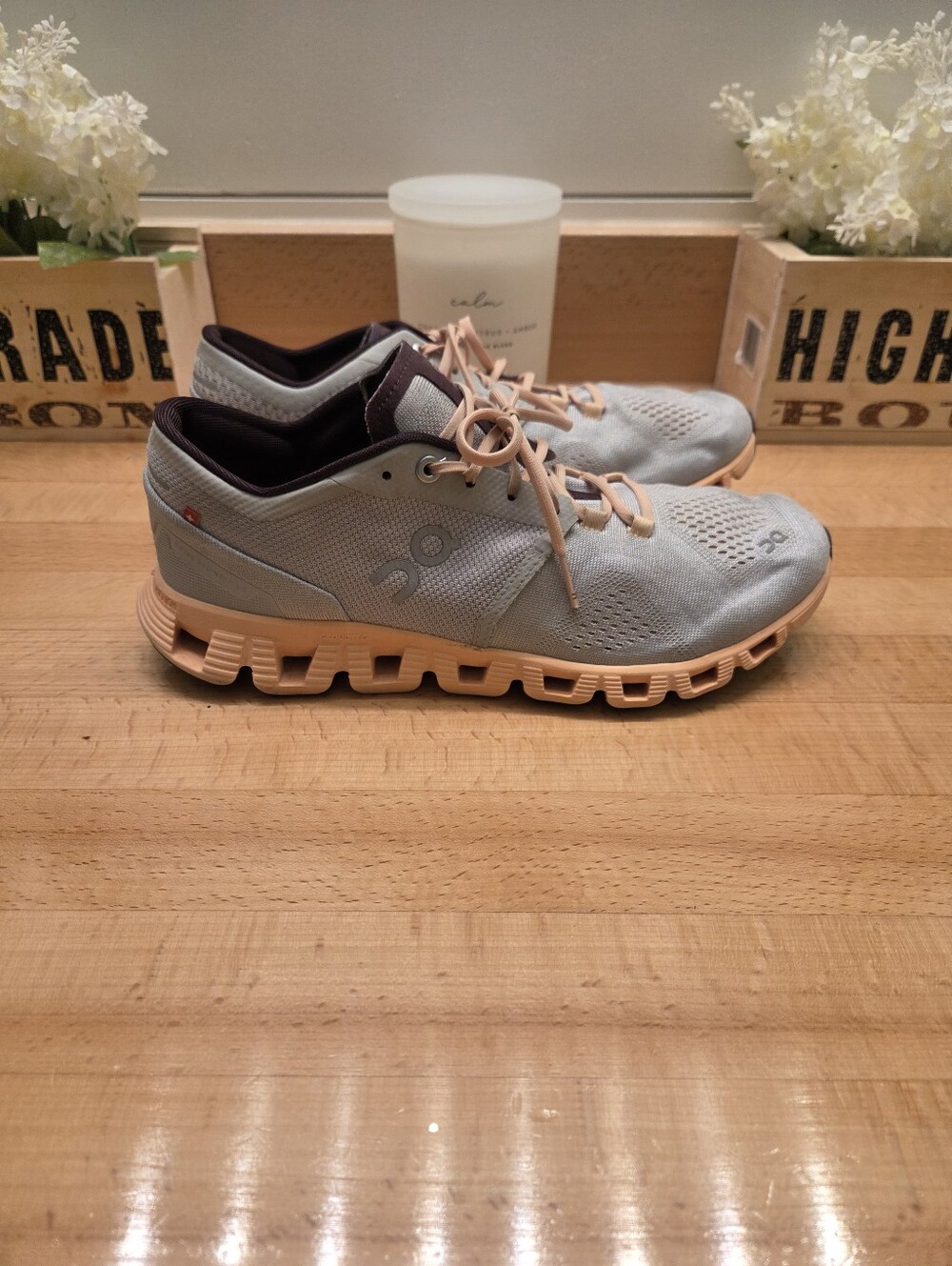 On Cloud X Women's Running Shoes"Silver/Almond" Size 9.5